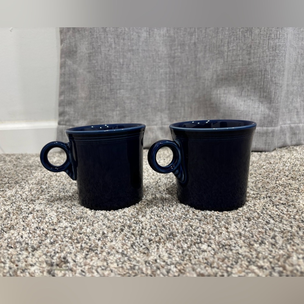 Set of 4 Vintage Homer Laughlin Fiesta Coffee Mugs/Tea Cups in Navy Blue, 1990s - Picture 5 of 14